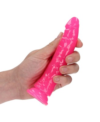 Slim Realistic Dildo with Suction Cup - Glow in the Dark - 6'' / 15,5 cm