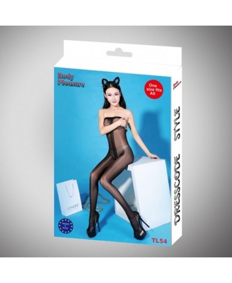 Koszulka - Bodystocking TL54 black one size