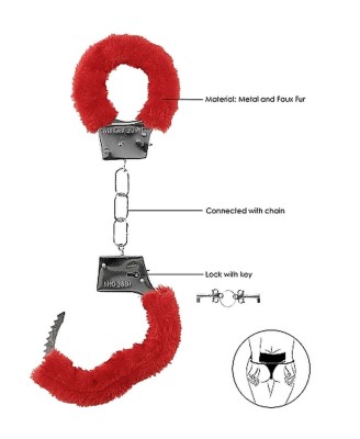 Beginner""s Handcuffs Furry - Red