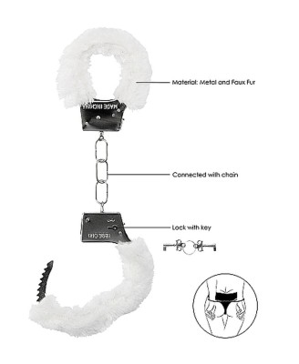 Beginner""s Handcuffs Furry - White