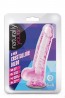 NATURALLY YOURS  6" CRYSTALLINE DILDO  ROSE