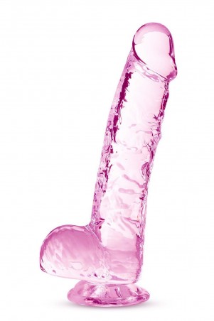 NATURALLY YOURS  6" CRYSTALLINE DILDO  ROSE