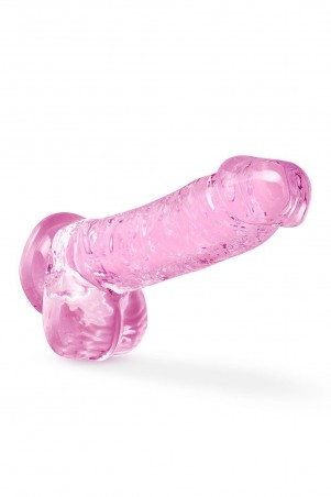 NATURALLY YOURS  6" CRYSTALLINE DILDO  ROSE