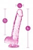 NATURALLY YOURS  6" CRYSTALLINE DILDO  ROSE