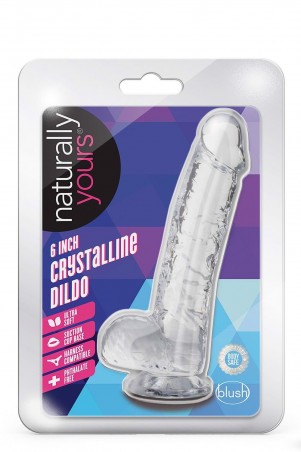 NATURALLY YOURS  6" CRYSTALLINE DILDO  DIAMOND