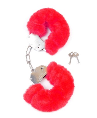 Kajdanki Fetish B - Series- Furry Cuffs Red