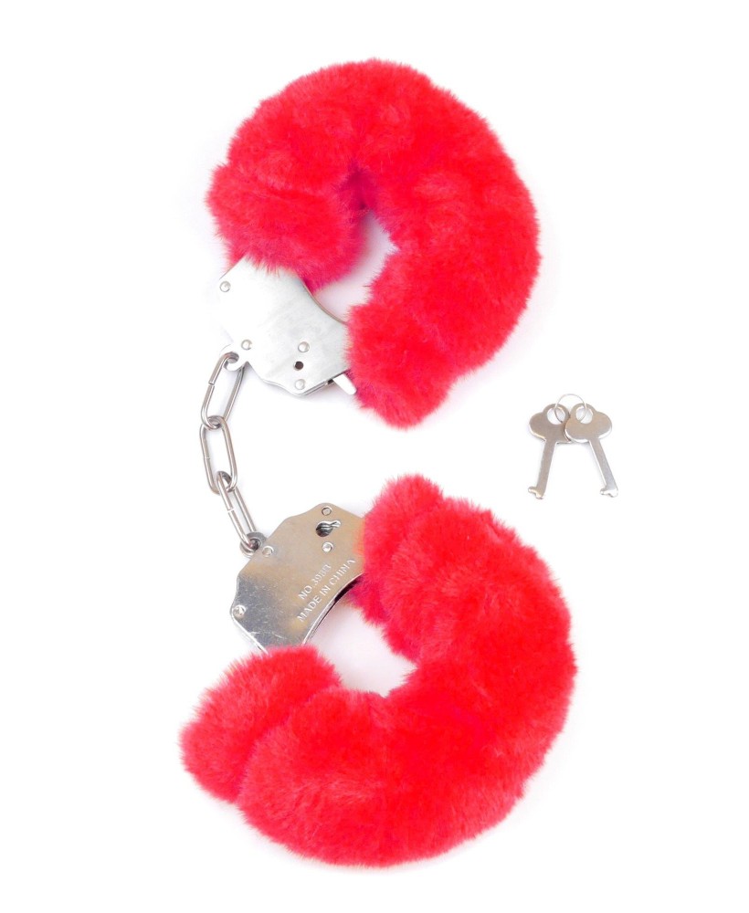 Kajdanki Fetish B - Series- Furry Cuffs Red