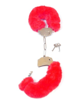 Kajdanki Fetish B - Series- Furry Cuffs Red