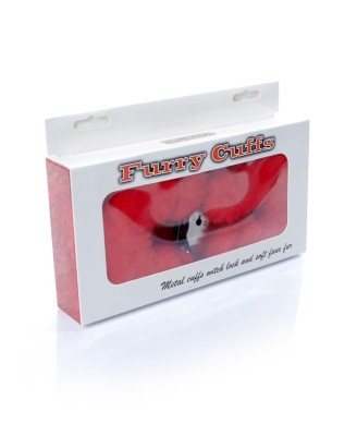 Kajdanki Fetish B - Series- Furry Cuffs Red