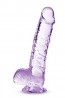 NATURALLY YOURS  6" CRYSTALLINE DILDO  AMETHYST