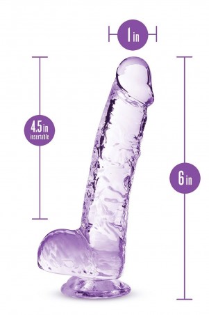 NATURALLY YOURS  6" CRYSTALLINE DILDO  AMETHYST