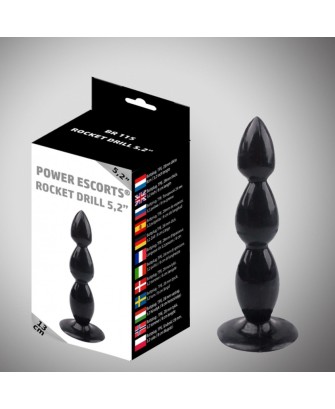 Rocket drill 5,2 inch black big anal plug 5,2 inch / 13 cm
