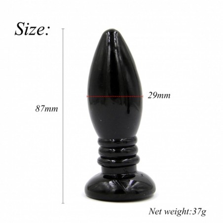 Rocket drill 3,4 inch black  anal plug 3,4 inch / 8,7 cm