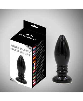 Rocket drill 3,4 inch black  anal plug 3,4 inch / 8,7 cm