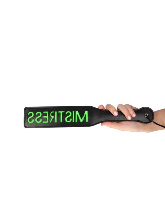 'Mistress'' Paddle - Glow in the Dark - Black/Neon Green