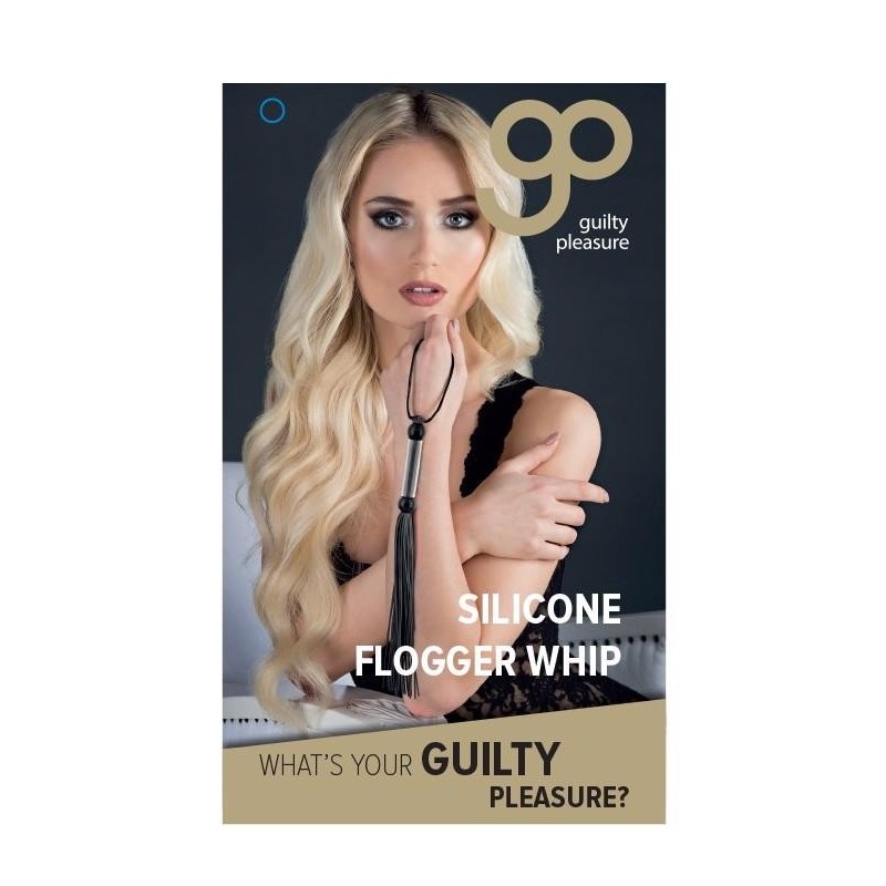 GP SILICONE FLOGGER WHIP BLACK