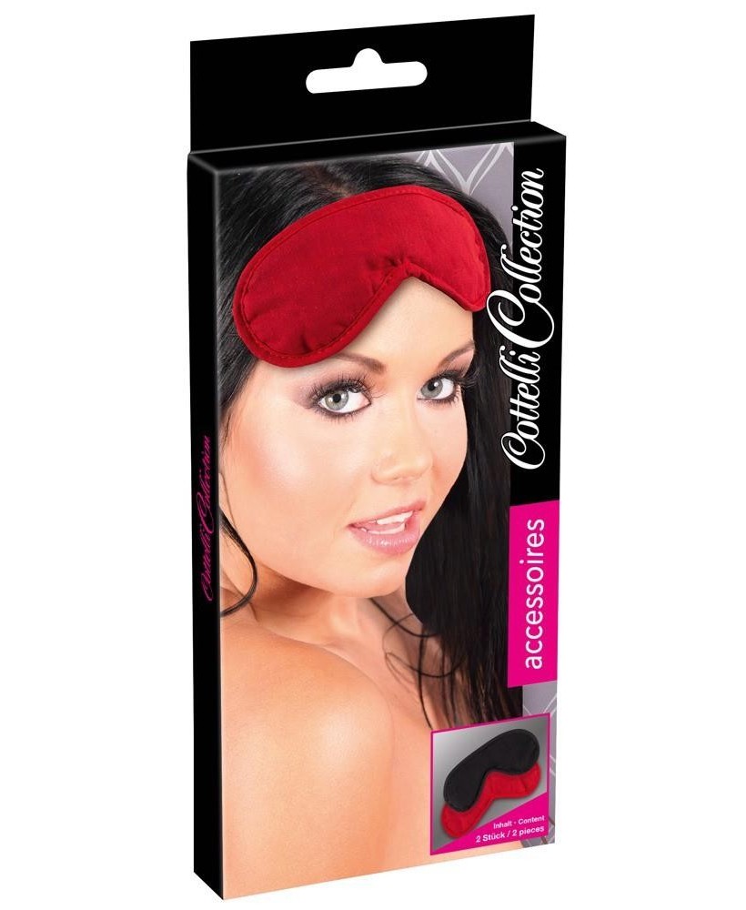 Blindfold Set pack of 2 red/bl