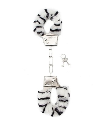 Furry Handcuffs - Zebra