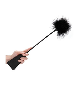 Ouch! Crop With Feather - Black