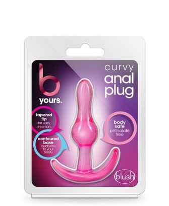 B YOURS CURVY ANAL PLUG PINK