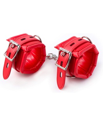 Fetish Fever - Cuffs with chain - Red