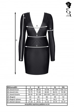 Bielizna - BRGIANNA001 sukienka czarna rozmiar S