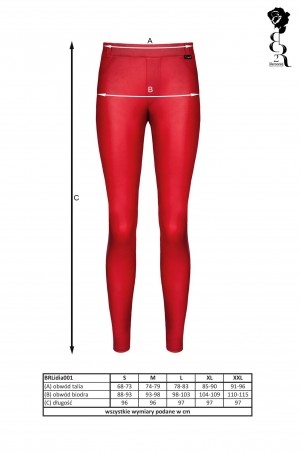 Bielizna - BRLIDIA001 legginsy czerwone rozmiar M