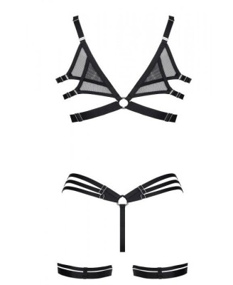 Bielizna-LadyX Adora L  - biustonosz, stringi, podwiązki