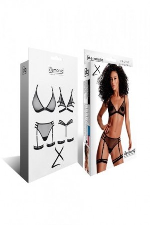 Bielizna-LadyX Adora XL  - biustonosz, stringi, podwiązki