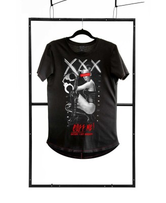 T-shirt men black L fashion