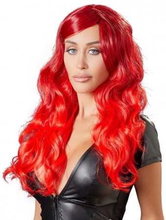 Wig red wavy long - Peruka z czerwonymi włosami
