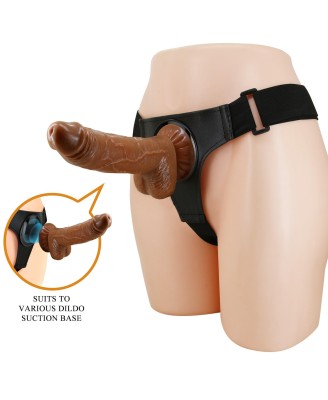 PRETTY LOVE - HARNESS BRIEFS- Micheal, Universal Strap-On, 7.0'' Dildo