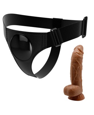 PRETTY LOVE - HARNESS BRIEFS- Micheal, Universal Strap-On, 7.0'' Dildo