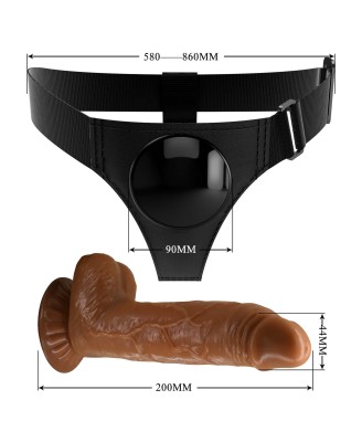 PRETTY LOVE - HARNESS BRIEFS- Micheal, Universal Strap-On, 7.0'' Dildo