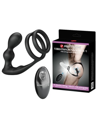 PRETTY LOVE - VIBRATION PENIS SLEEVE VI, vibrating anal stimulation