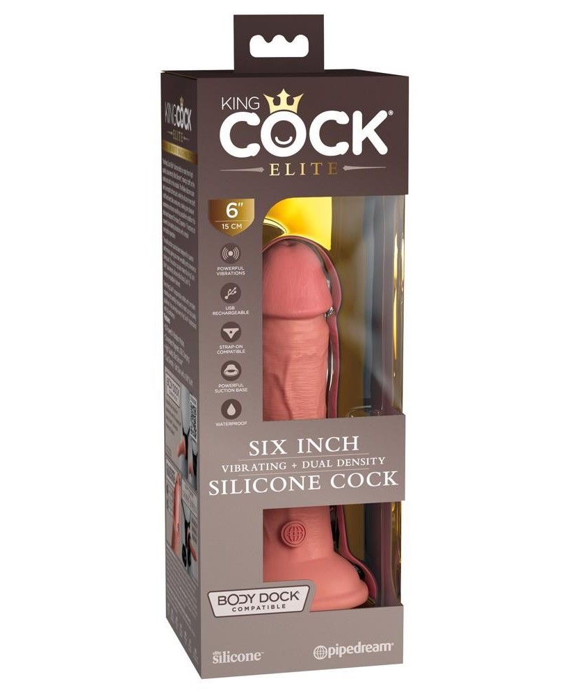 KCE 6 DD Vibrating Cock Light - Realistyczne Dildo - 15,2 cm