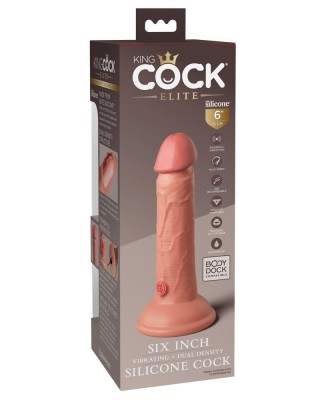 KCE 6 DD Vibrating Cock Light - Realistyczne Dildo - 15,2 cm