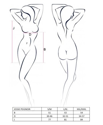 Bielizna-JESSIE PEIGNOIR black XXL/XXXL- Casmir