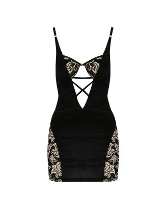 Bielizna-VICTORIA CHEMISE black L/XL - Casmir