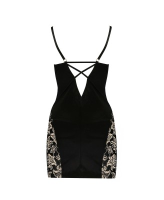 Bielizna-VICTORIA CHEMISE black L/XL - Casmir