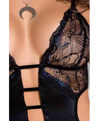 Bielizna-MEREDITH CHEMISE black XXL/XXXL - Casmir