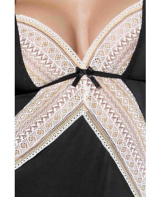 Bielizna-CONNIE CHEMISE black L/XL - Casmir