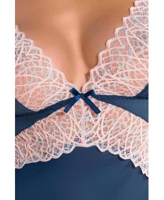 Bielizna-SELINA CHEMISE navy blue L/XL - Casmir