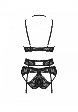 Bielizna-Alessya komplet 3-częściowy czarny  XS/S