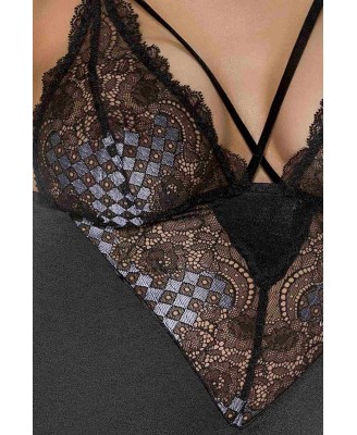 Bielizna-GIORGIA CHEMISE black XXL/XXXL - Casmir