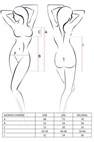 Bielizna-GIORGIA CHEMISE black XXL/XXXL - Casmir