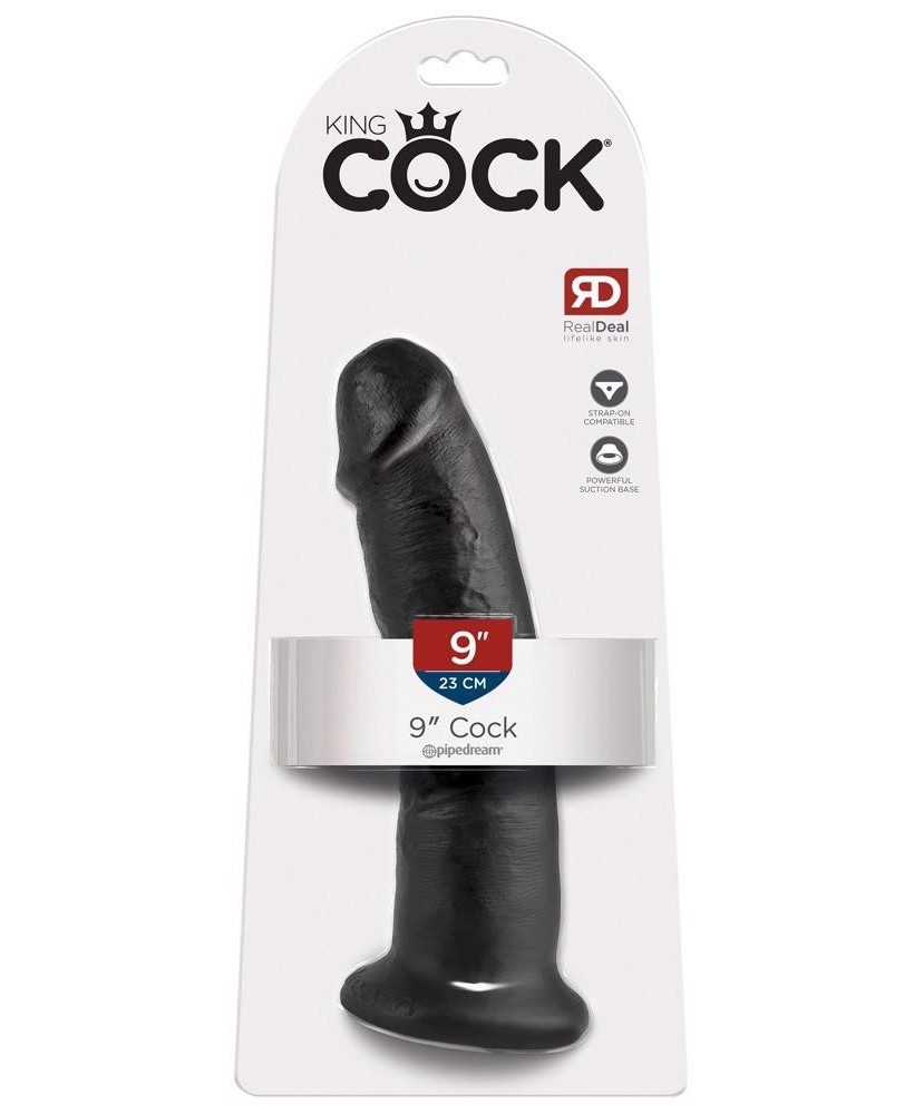 KC 9" Cock Dark - Czarne Realistyczne Dildo - 22,9 cm