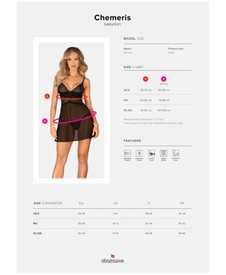 Chemeris babydoll i stringi  M/L