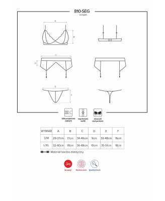 Bielizna-810-SEG-1 komplet 3-częściowy czarny L/XL