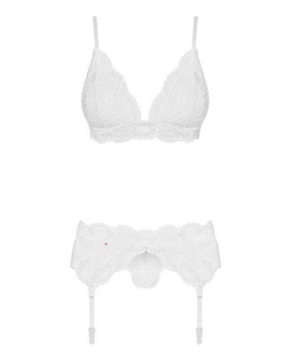 Bielizna-810-SEG-2 komplet 3-częściowy biały  S/M